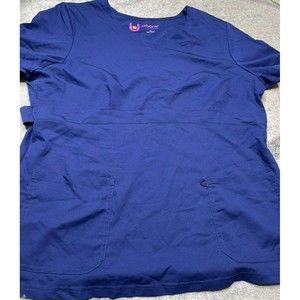 Urbane Ultimate Blue Mandi Scrub Top Size XL Front Pockets
